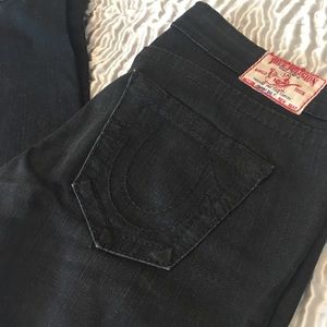 Black Straight/Skinny True Religion Jeans